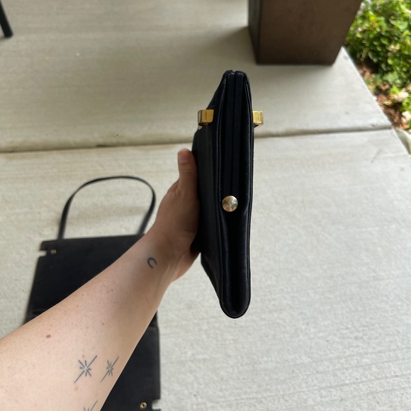 Gucci Authentic Vintage 60’s Black Leather Convertible Bag Clutch - Picture 12 of 14